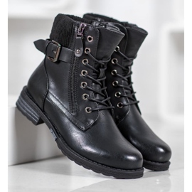J. Star Lace-up boots with eco leather black 2