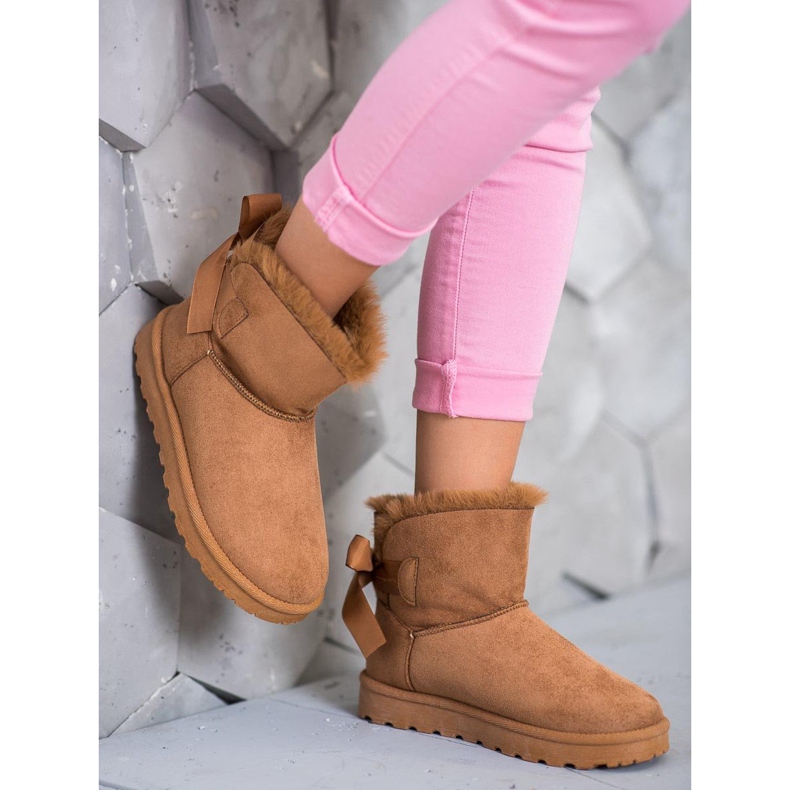 SHELOVET Warm Mukluki With A Bow brown 2