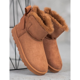 SHELOVET Warm Mukluki With A Bow brown 1