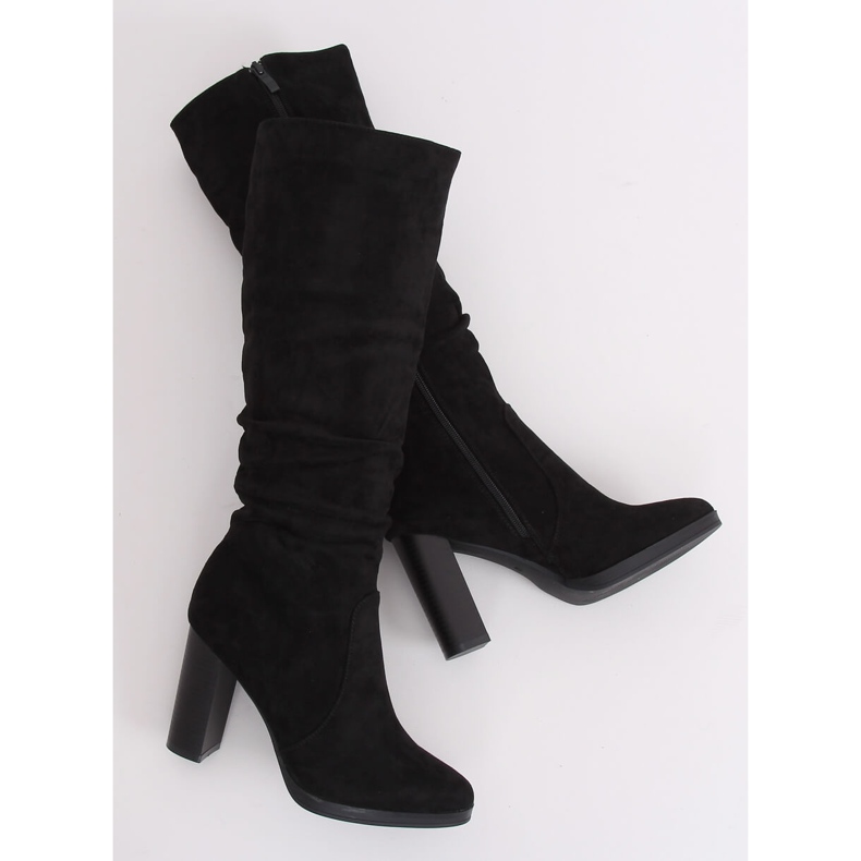 Classic black high-heeled boots QQ-08 Black 1