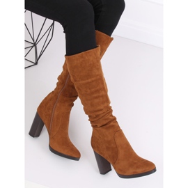 Classic high-heeled boots camel QQ-08 Camel brown 2