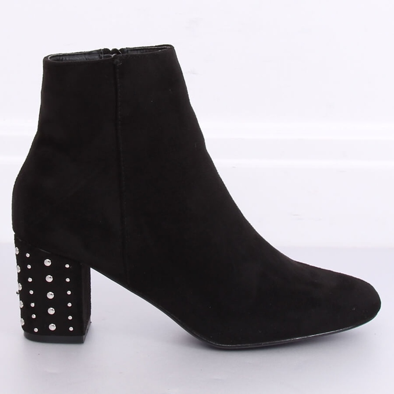Black high-heeled boots with studs 3098A Black 1