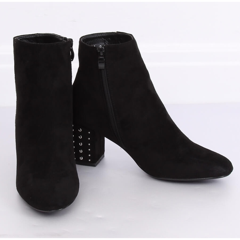 Black high-heeled boots with studs 3098A Black 2