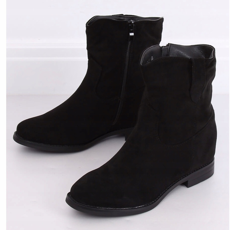 Black Boots on a hidden wedge heel G-7605 Black 1