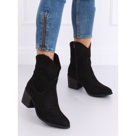 Black suede cowboy boots 5689 Black 1