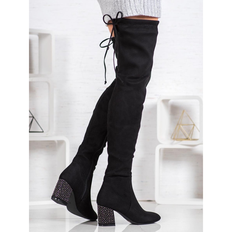 Super Mode High Boots With Decorative Heel black 1