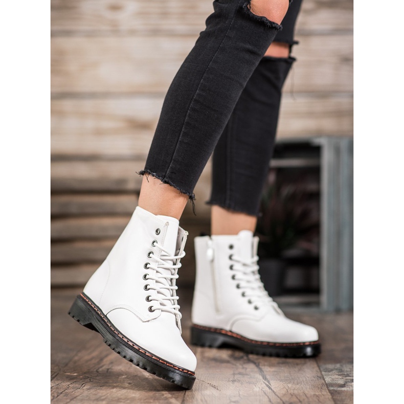 SHELOVET White Workers With Eco Leather 2