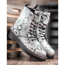 SHELOVET Eco Leather Workers Snake Print white 1
