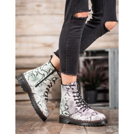 SHELOVET Eco Leather Workers Snake Print white 2