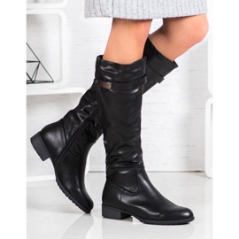 Gogo Black Riding Boots With Eco Leather 1