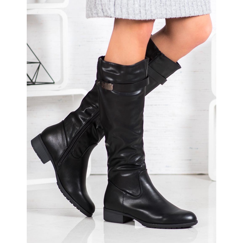 Gogo Black Riding Boots With Eco Leather 1