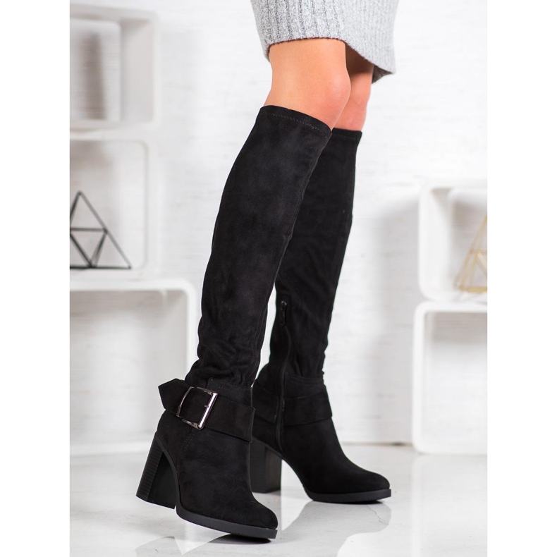 Super Mode Elegant Boots With Buckle black 1