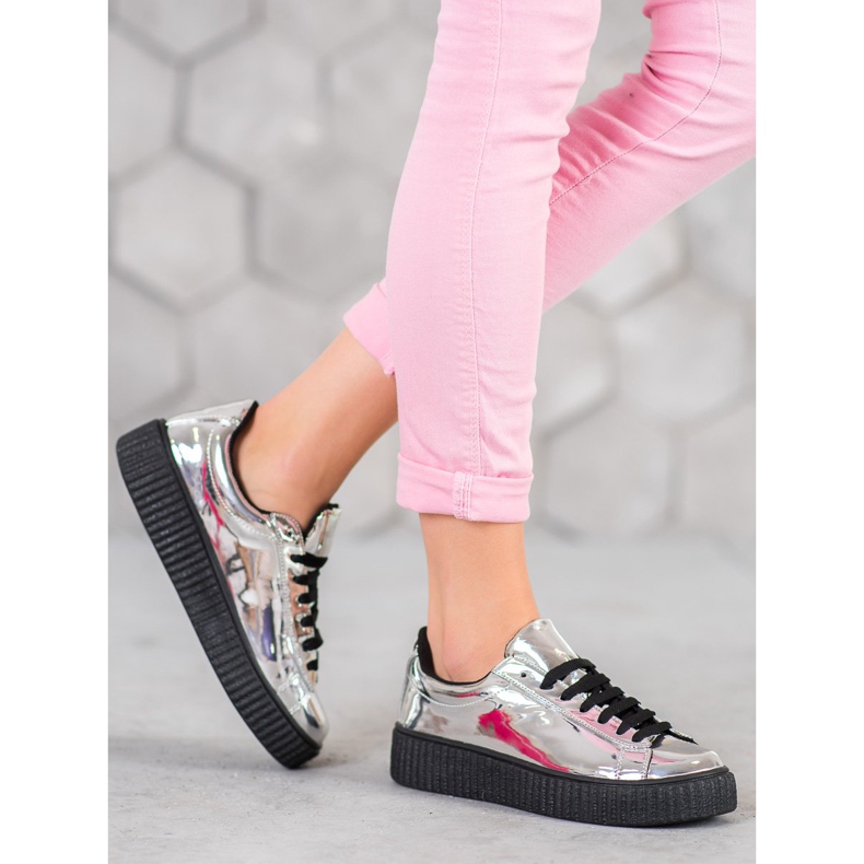 Corina Silver Shoes On The Platform grey 1