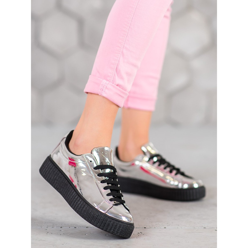 Corina Silver Shoes On The Platform grey 2