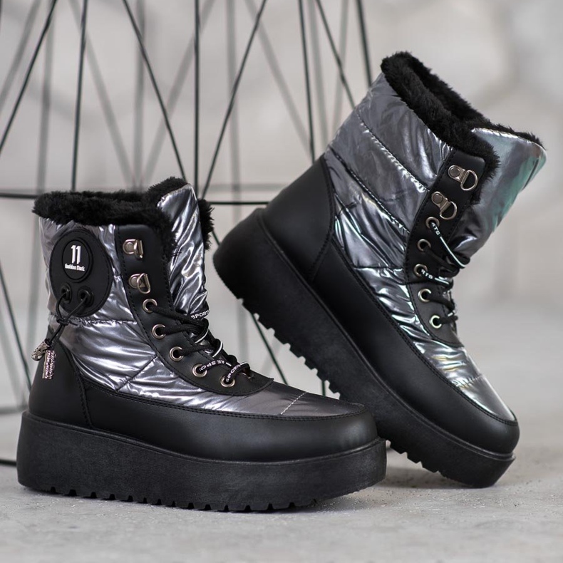 Bella Paris Fashionable snow boots grey 2