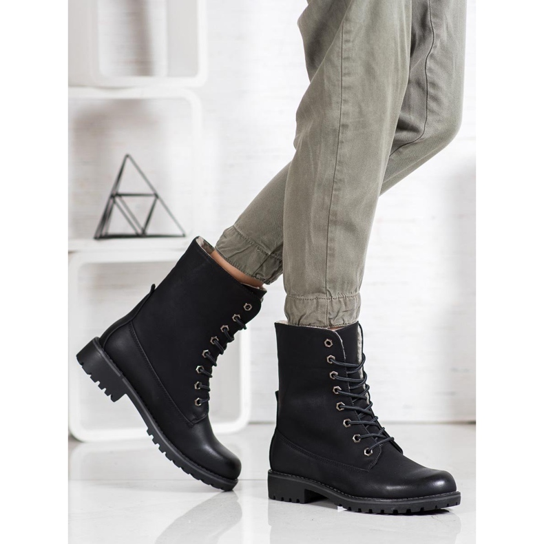 SHELOVET Hiking Boots With Roll Up Shank black 2