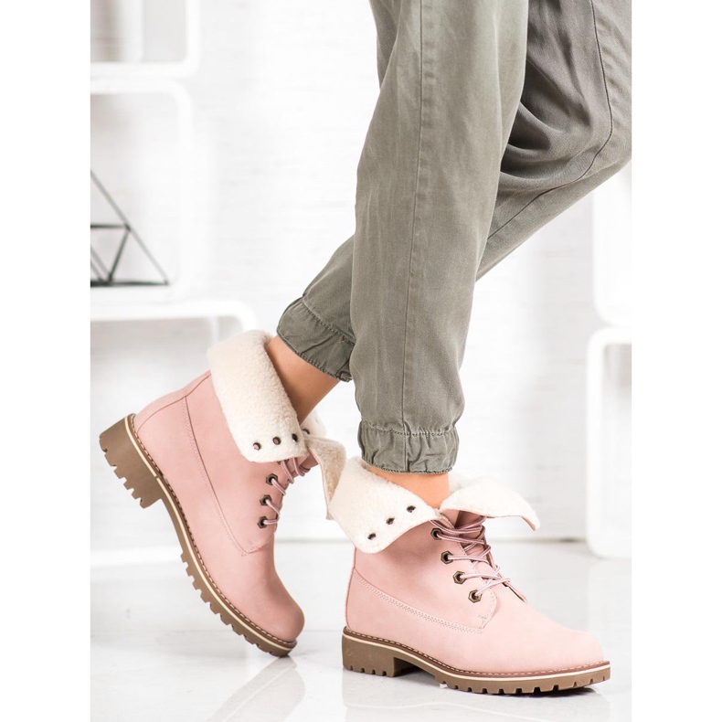 SHELOVET Hiking Boots With Roll Up Shank pink 1