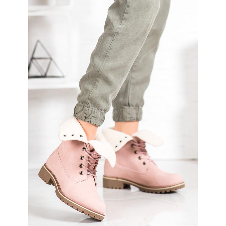 SHELOVET Hiking Boots With Roll Up Shank pink 2