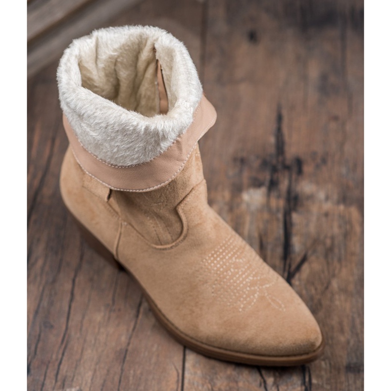 Seastar Slip-on cowboy boots with a pattern brown 1