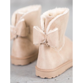 SHELOVET Beige Mukluki With A Bow 1