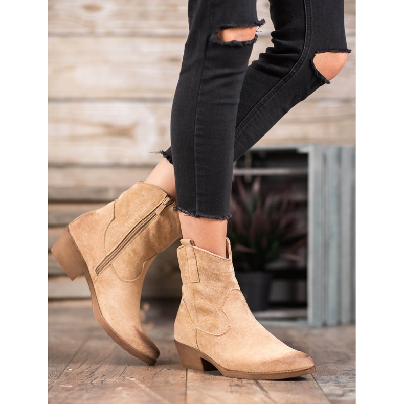 Seastar Warm cowboy boots on high heels brown 1