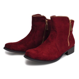 Suede Booties Jodhpur 8H8586 Bordo red 1