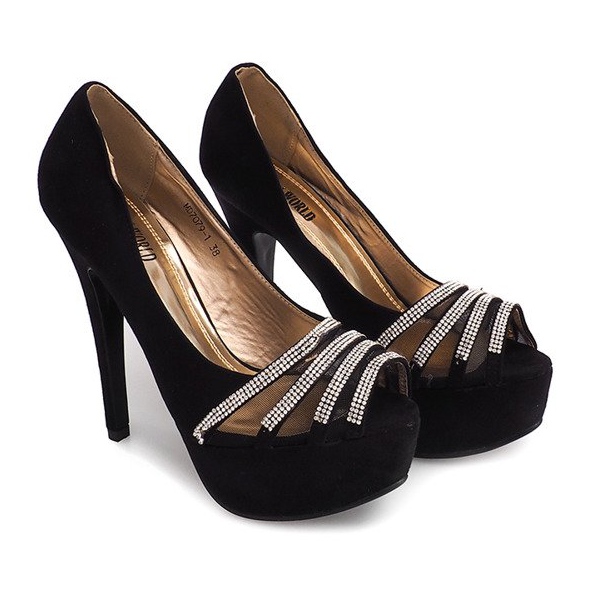 Suede Pumps On A High Heel MD7079-1 Black 1