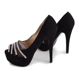Suede Pumps On A High Heel MD7079-1 Black 2