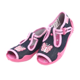 Befado children's shoes 213P112 navy blue pink grey 3