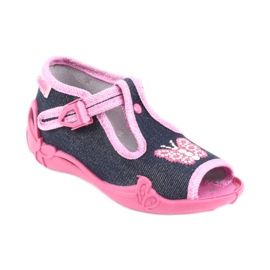 Befado children's shoes 213P112 navy blue pink grey 1