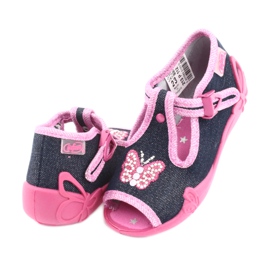 Befado children's shoes 213P112 navy blue pink grey 4