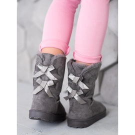Haver Warm Snow Boots With Bows grey 2