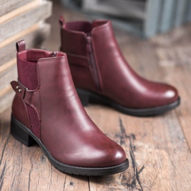 SHELOVET Comfortable burgundy boots red 1