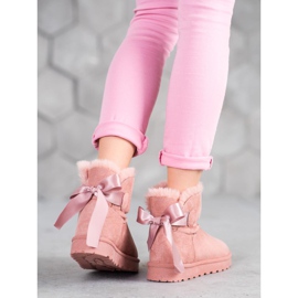 SHELOVET Warm Mukluki With A Bow pink 1