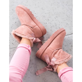 SHELOVET Warm Mukluki With A Bow pink 2