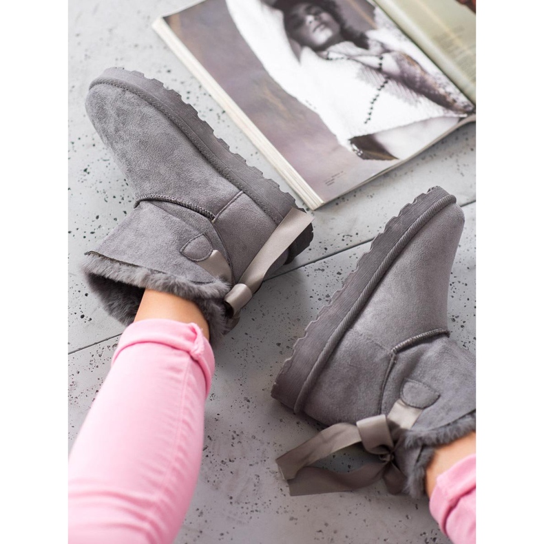 SHELOVET Warm Mukluki With A Bow grey 2