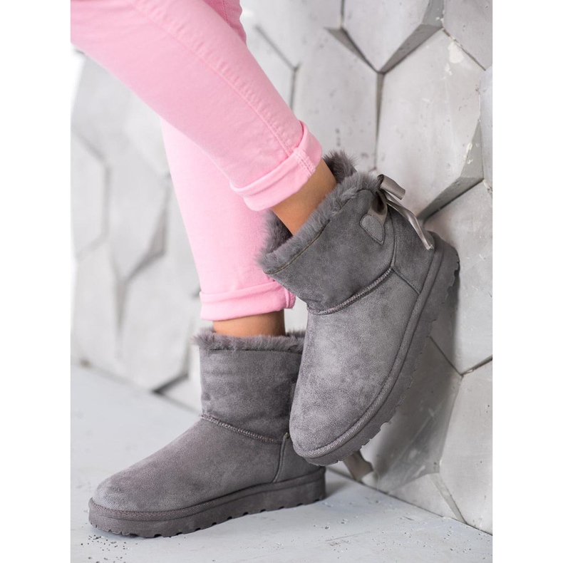 SHELOVET Warm Mukluki With A Bow grey 1