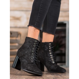 Kylie Tied Booties On A Post black 1