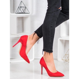 R'S Suede heels red 2