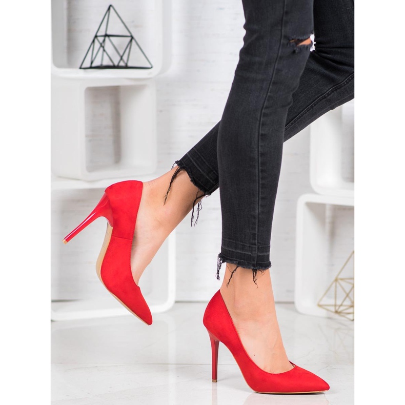 R'S Suede heels red 2