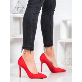 R'S Suede heels red 1