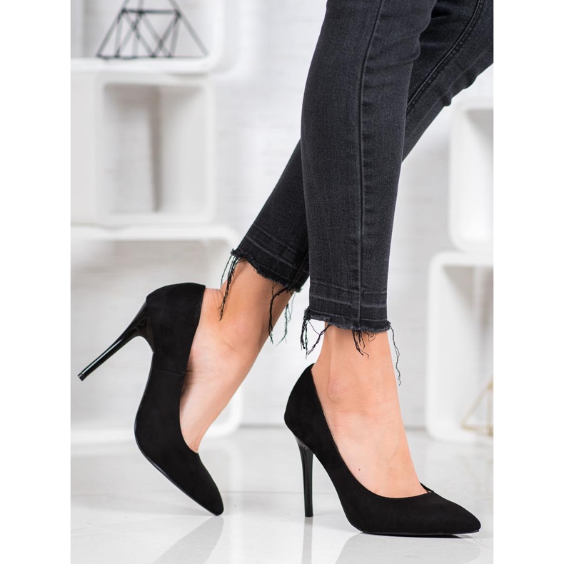 R'S Suede heels black 2