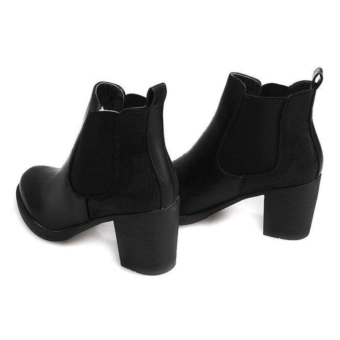 Boots On Heel With Elastic 1227 Black 1