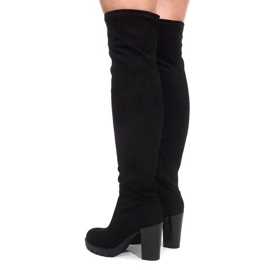 Extra High Boots On Heel CD108 Black 1