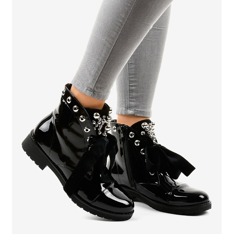 Black lacquered insulated boots A3320EA 2