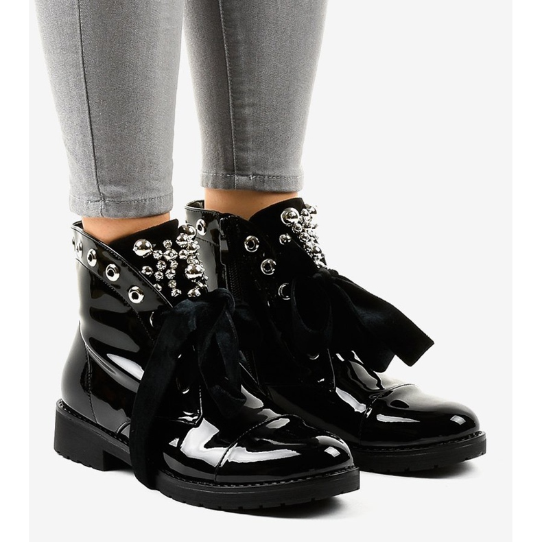 Black lacquered insulated boots A3320EA 1