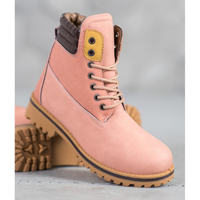 SHELOVET Warm Hiking Boots On The Platform pink 1