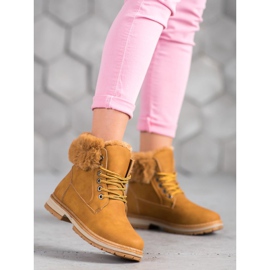 SHELOVET Camel Trappers With Fur brown 2