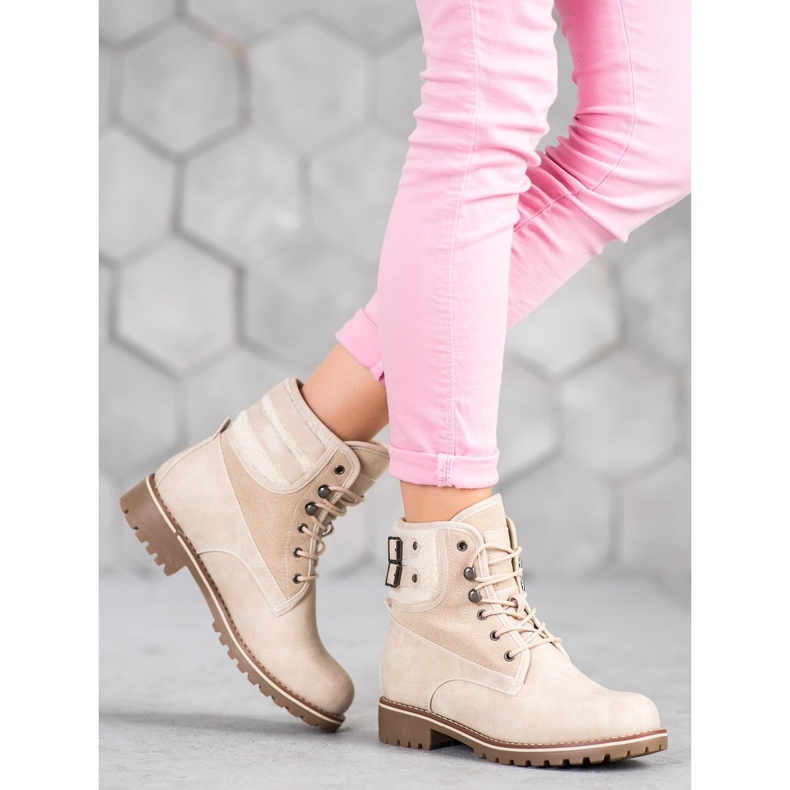 SDS Textile Trappers With Sheepskin beige 1