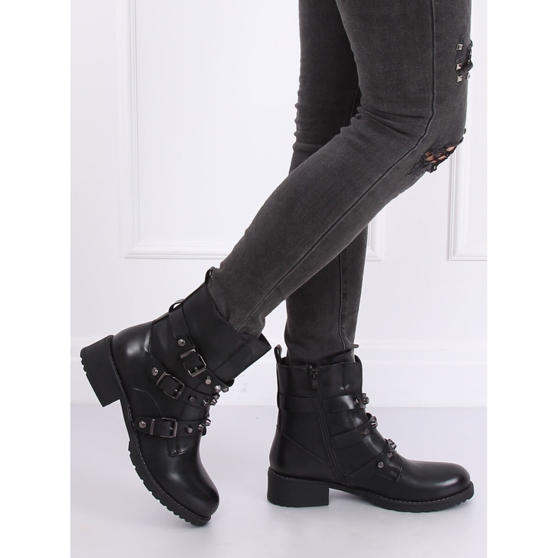 Black military boots Z195 Black 2